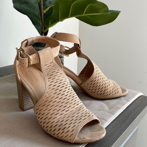 Peel Toe Block Wedge Heels Comfortable